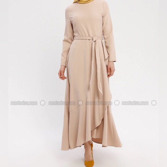 Pink maxi long sleeve ruffle dress - Picture 1 of 4